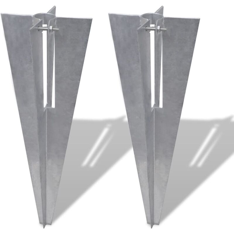 

Clavijas de postes de valla 2 unidades acero - Plateado