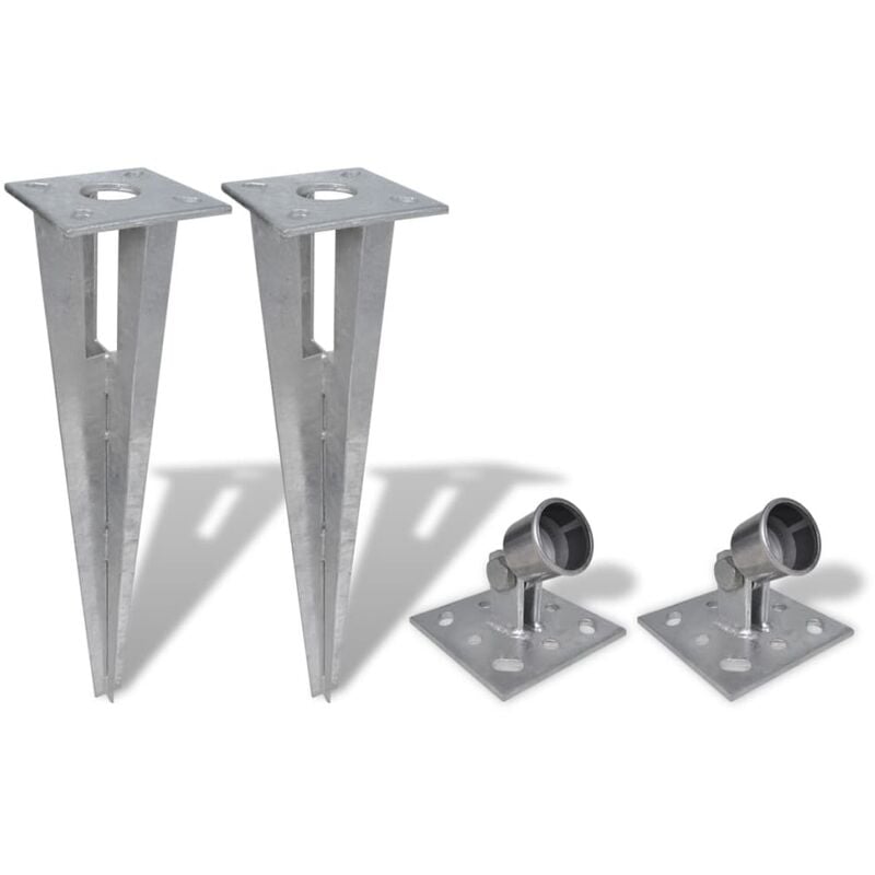 

Clavijas de postes puntales 2 unidades acero - Plateado