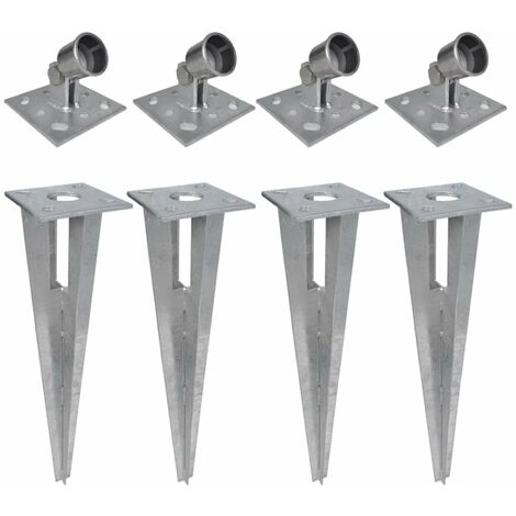 Clavijas de postes puntales 4 unidades acero
