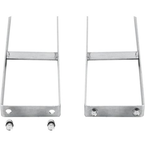 Clavijas de tierras para valla de WPC 2 unidades acero 40 cm vidaXL