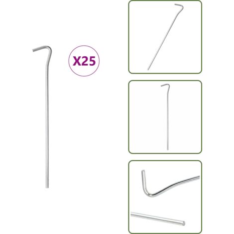 Clavijas para exteriores - vidaXL Clavijas para tienda 25 uds acero galvanizado 23 cm Ø5 mm - Clavijas de acero galvanizado