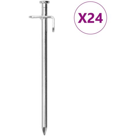 Clavijas para tienda 24 uds acero galvanizado 19,5 cm 8 mm