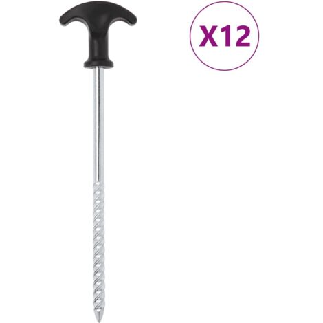 Clavijas para tienda 24 uds acero galvanizado 20 cm Ø7 mm