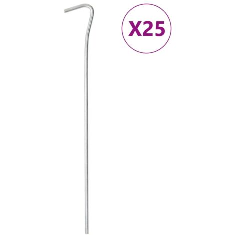Clavijas para tienda 25 uds acero galvanizado 23 cm Ø4 mm