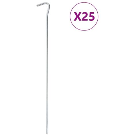 Clavijas para tienda 25 uds acero galvanizado 30 cm Ø7 mm