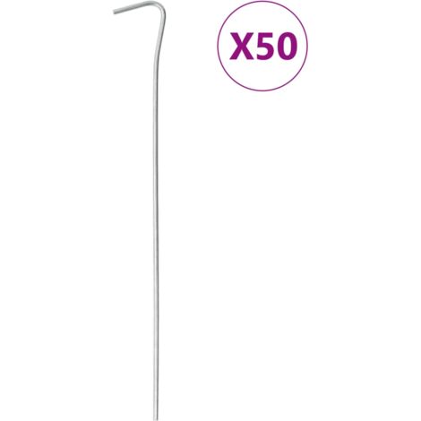 Clavijas para tienda 50 uds acero galvanizado 23 cm Ø3 mm
