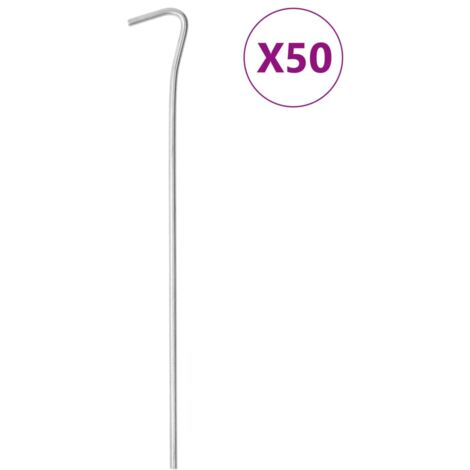 Clavijas para tienda 50 uds acero galvanizado 23 cm Ø4 mm