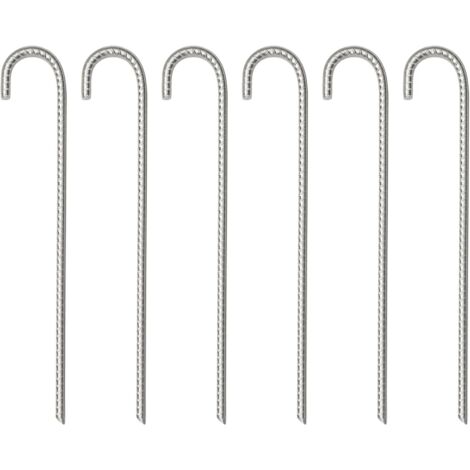 Clavijas para tienda 6 uds acero galvanizado 37 cm Ø10 mm