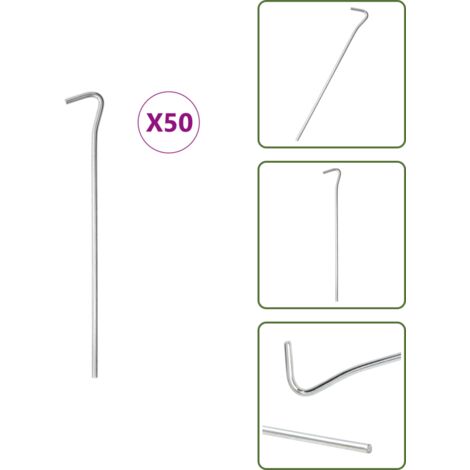 Clavijas para toldos - vidaXL Clavijas para tienda 50 uds acero galvanizado 23 cm Ø5 mm - Clavijas para camping