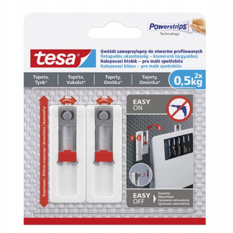 Clavo autoadhesivo Tesa para electrónica, ganchos autoadhesivos, 2 x 0,5 kg
