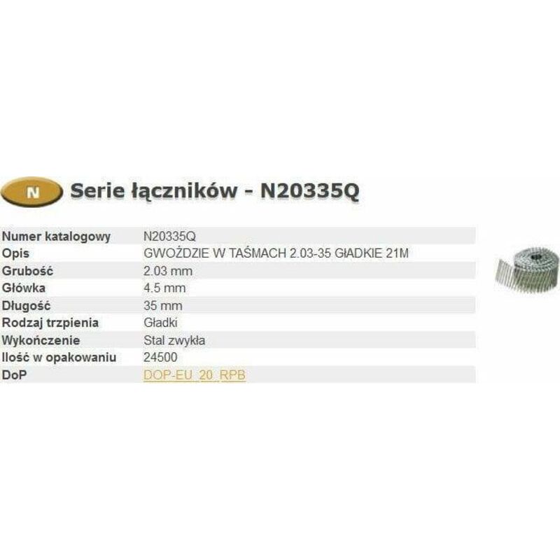 Bostitch Clavos en tiras N55 35 mm acero