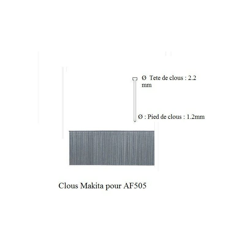 

Makita - 1 caja de 5000 clavos galvanizados L:45 mm para AF505 - F-31944