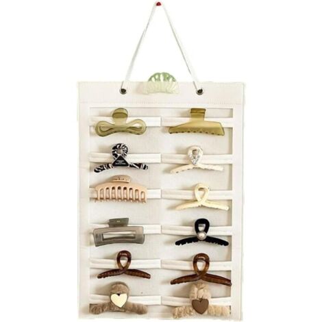Claw clip organizer - felt wall mount - household storage accessories - space-saving display stand