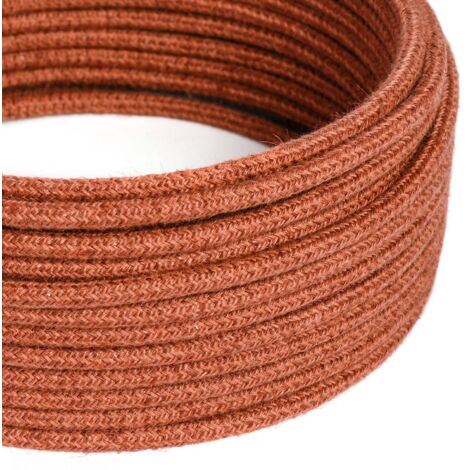 Clay Orange Jute Lighting Cable - The Original Creative Cables, for Suspension and Wall Lamps - RN27 - 1 metre