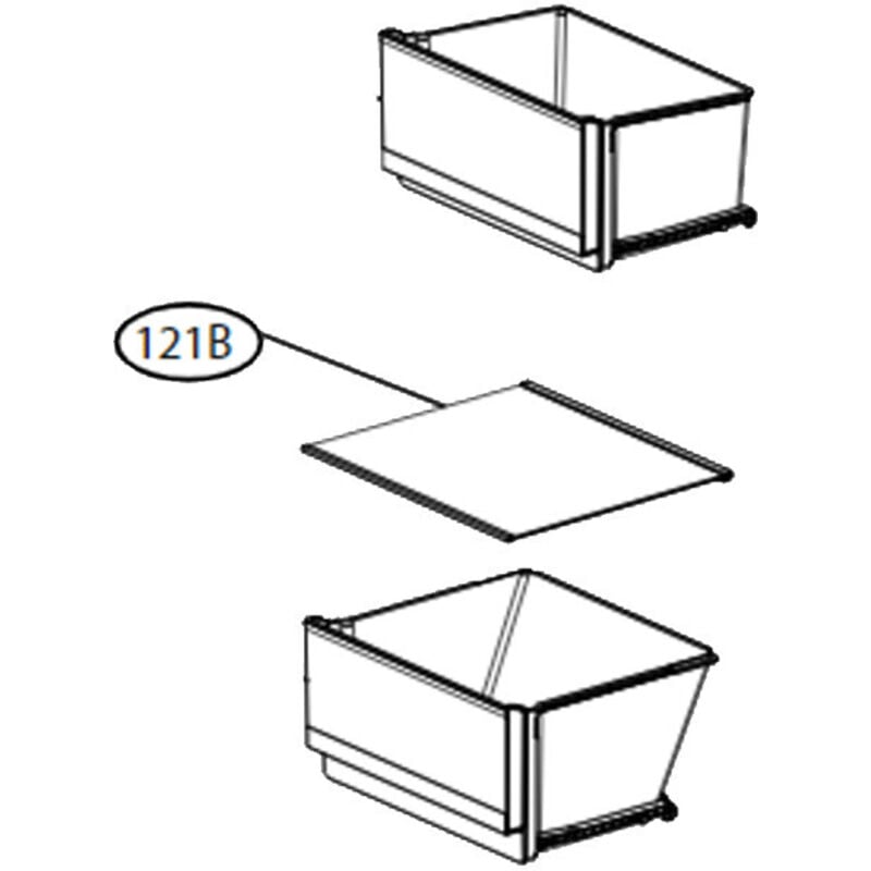 LG - Clayette, étagère bac à légumes ( repère 121b ) 440x385 mm