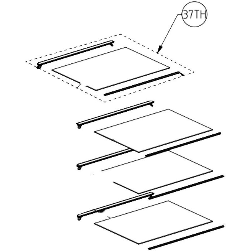Beko - Clayette, étagère en verre d'origine (repère 37th)