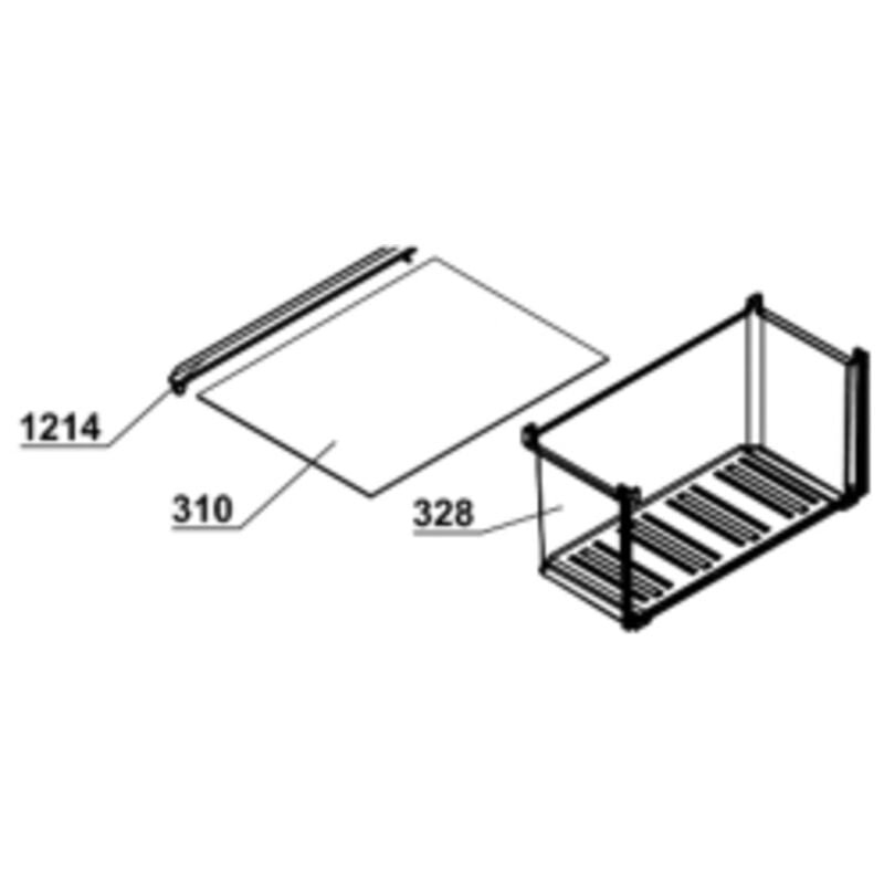 Beko - Clayette, étagère en verre (repère 310) 440X387 mm