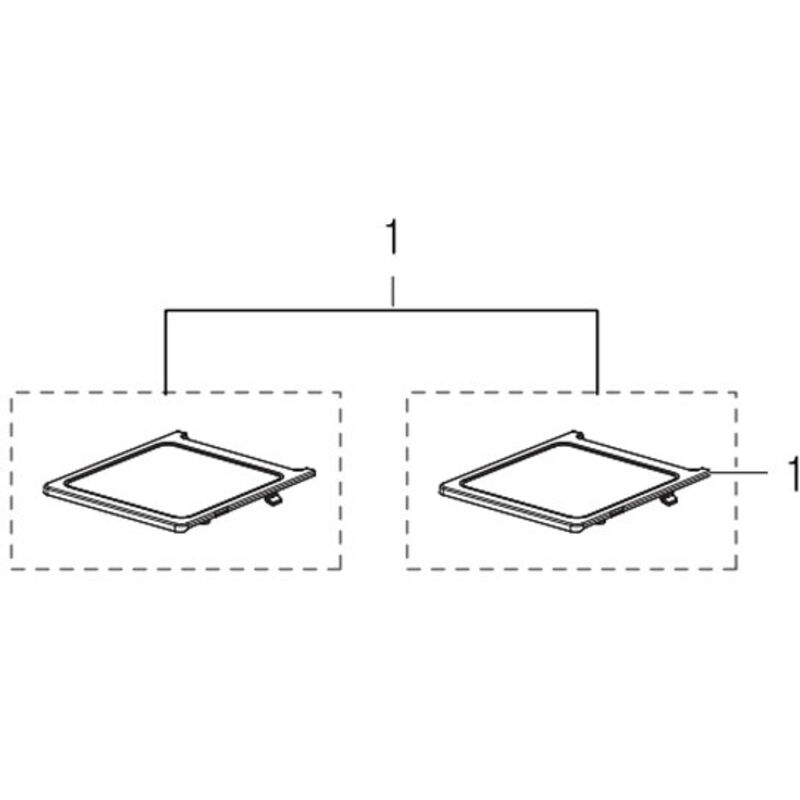 Samsung - Clayette, étagère en verre supèrieure (partie congélateur) d'origine 350X307 mm