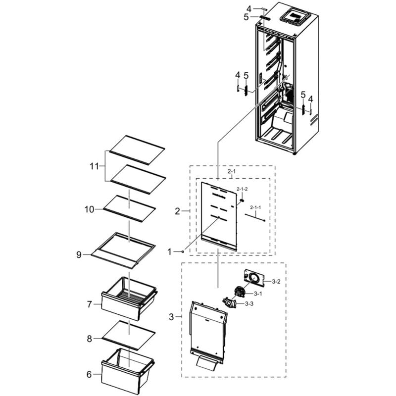 Samsung - Clayette, étagère supérieure (repère n°11) 495 x 356 mm
