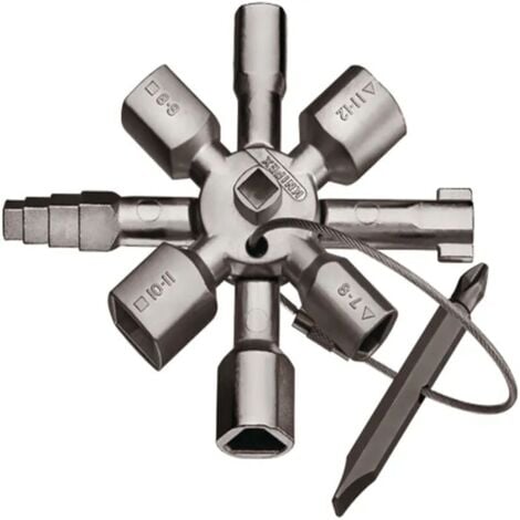 CLENF MALL Clé 10 en 1 Professionnelle - Cruciforme et Triangulaire, Pour Maintenance Armoire Électrique, Vanne d’Eau et Ascenseur