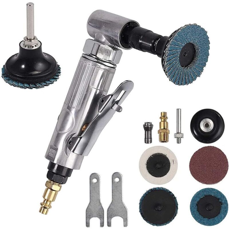 Xiiw - Clé à air comprimé angulaire à 90° de 1/4', 25000 tr/min, meuleuse pneumatique, appareil de meulage, meuleuse angulaire pneumatique,