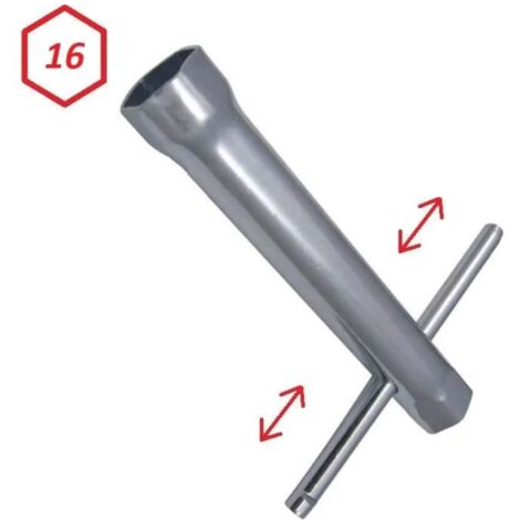 Clé à bougie 16mm tube longueur 100mm Hexagonale avec manche amovible tondeuse tracteur voiture camion moto douille