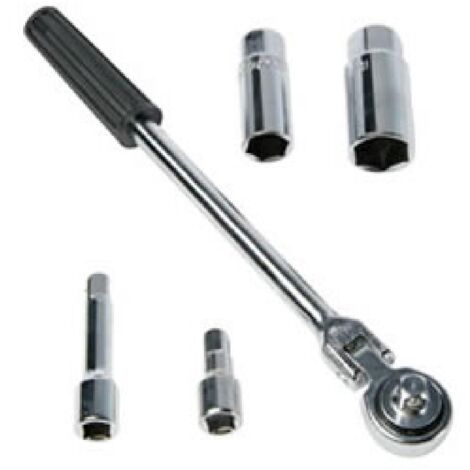 Cle a bougie cliquet 16-21mm 5 pieces