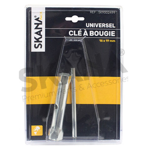 Clé à Bougie D'allumage à Tube. Dimensions: 16 X 19mm, L: 110mm (sous Coque).