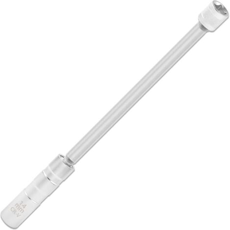 Clé à Bougie Magnétique Extensible,35 cm de Long Rotation à 360 Degrés,Douille Bougie 14 mm avec 12 Points,Accessoire Voiture Professionnel pour la Plupart des Véhicules (14 mm)