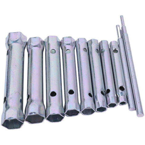 Clé à bougies 10 pièces (6–22 mm) – Clé tubulaire professionnelle pour montage/démontage de bougies d’allumage, robinets et mitigeurs