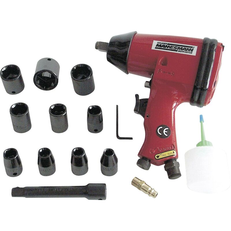 Brüder Mannesmann - m 1503 Visseuse à choc à air comprimé Logement d'outil: carré 1/2' (12,5 mm) Couple (max.): 320 Nm + accessoires C99706