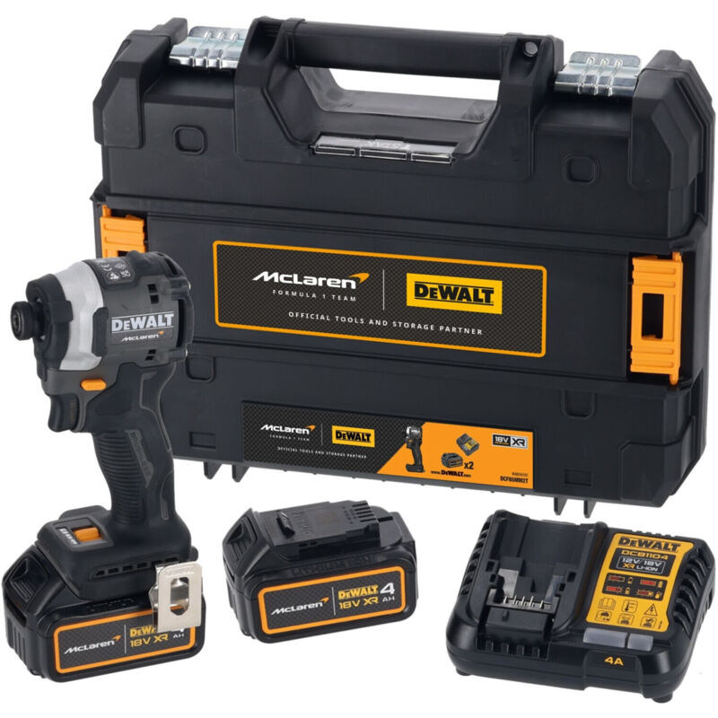 Dewalt Clé à choc sans fil DCF85MM2T 18V 2x 4 0 Ah et chargeur en tstak McLaren