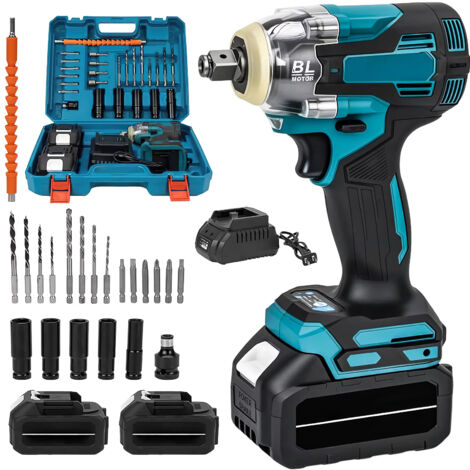 Clé à chocs brushless – Coupe 1200 Nm – Douille 1/2" – Visseuse intégrée – Makita 18V – Lot 2 accus