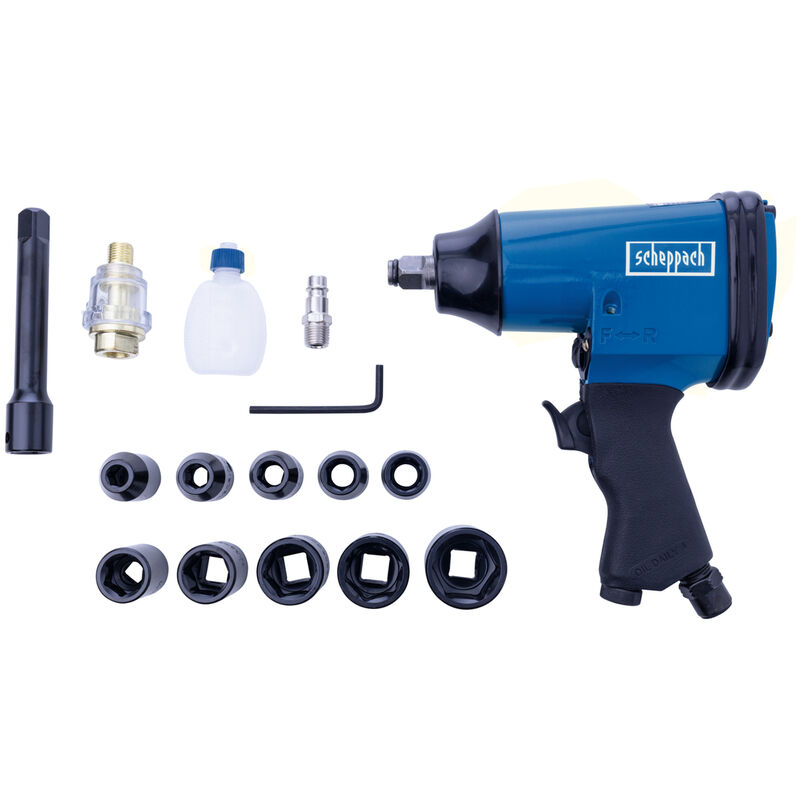 Scheppach - Kit Visseuse à chocs pneumatique livré avec 10 douilles - Boulonneuse - idéal pour atelier