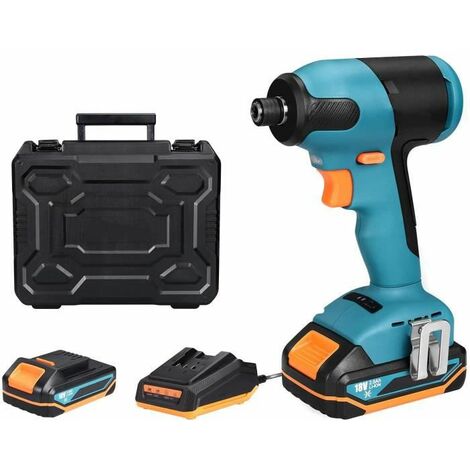 Clé à chocs sans fil 18V – Couple 180Nm – Taux d'impact 2800 IPM – Mandrin 6,35mm – Avec 2 batteries 2.0Ah – TDID20K – Tacklife