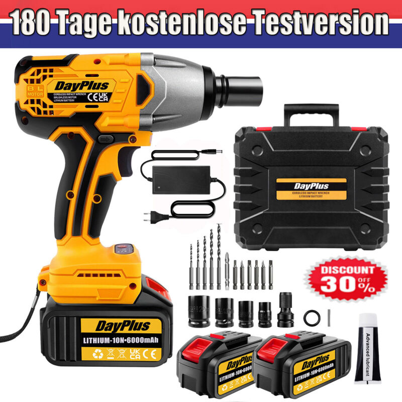 Clé à chocs sans fil Clé à cliquet 1/2 pour voiture Changement de pneus 1800Nm