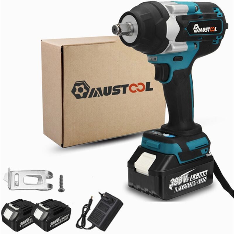 Clé à chocs sans fil mustool 1800N.M 1/2'' 3 vitesses 388VF 2 batteries lbtn