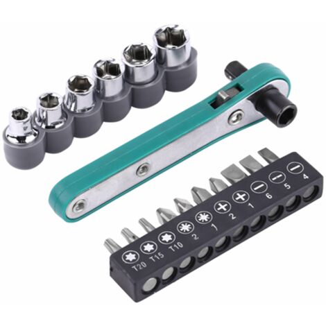 Clé à cliquet 1/4" avec embouts et douilles interchangeables