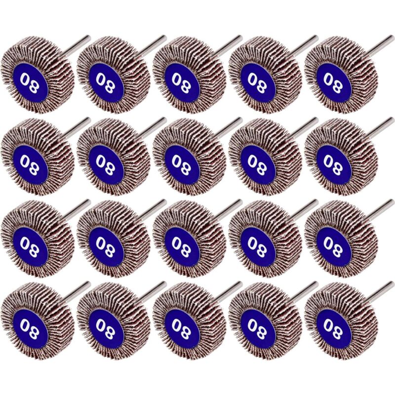 20 Pcs Roue à Lamelles, 80 Grains Ponçage de Disque