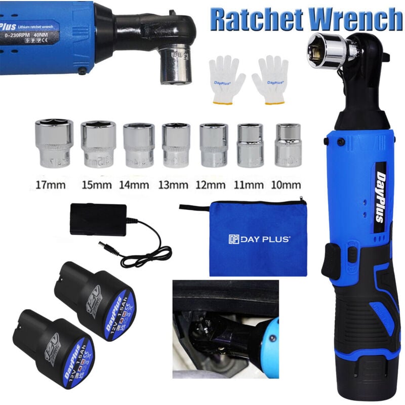 Dayplus - Clé à cliquet sans fil Clé à cliquet 120Nm Clé à cliquet électrique Prises de courant