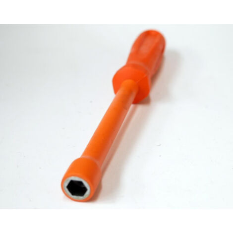 Clé à douille 6 Pans 9x125mm femelle droite isolée 1000V orange avec manche tournevis DERANCOURT
