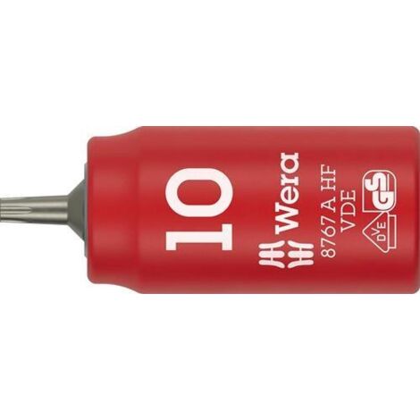 Clé à douille 8767 A VDE HF 1/4 pouce TX 10 L.36mm WERA