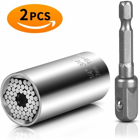 Clé à douille Clé universelle écrou universel Clé à douille universelle Outils à main multifonctions Réparation Adaptateur Outils de réparation Outils pour pinces 7-19mm avec adaptateur