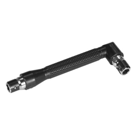 Clé à douille coudée 1/4 pouce, porte-embouts double tête