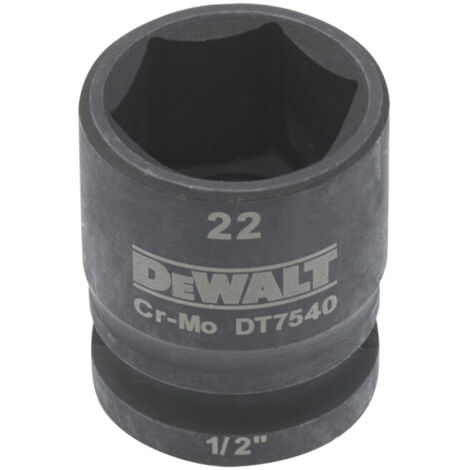 Clé à douille DEWALT courte 22mm 1/2 résistante aux chocs