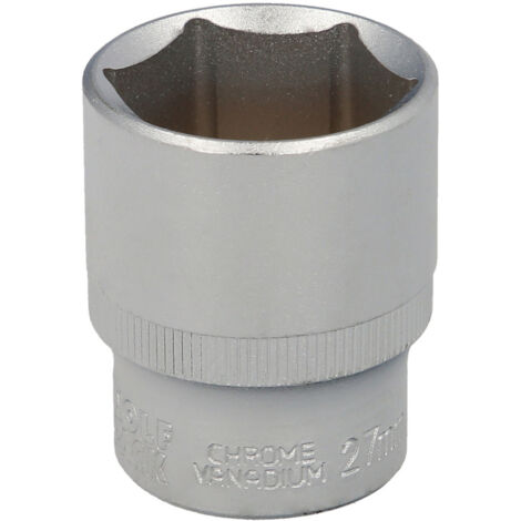 Clé à douille hexagonale 1/2" 27 mm. Profil 6 pans