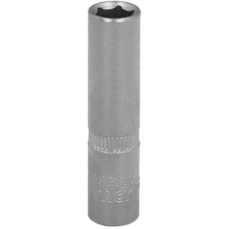 Clé à douille hexagonale longue 1/4" 8 mm. Profil 6 pans. Acier Chrome Vanadium, bords ronds