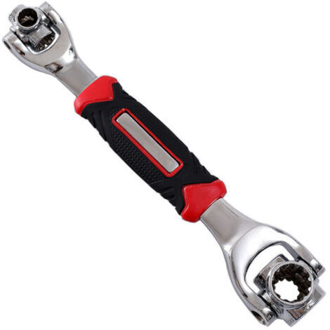 Clé à Douille Multifonction 8 en 1 avec Tête Pivotante à 360 Degrés 8-19 mm, Clé à Douille Universelle 7-19 mm Outil de Clé pour la Réparation de Meubles et de Voitures