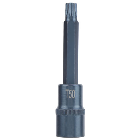 Clé à douille rapide électrique en acier allié S2, embout étoile T50 1/2"x100mm pour quincaillerie, traitement bleui