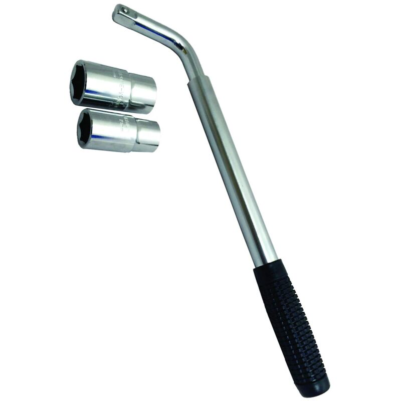 Clé à Douille SS5324 pour Roue de Voiture - Poignée Extensible - Tailles de Douilles : 17 mm, 19 mm, 21 mm, 23 mm - Compatible avec Tous Les